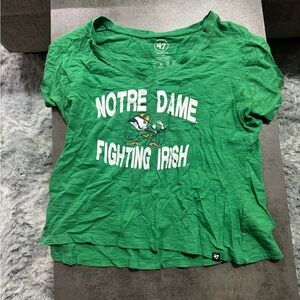 Green Notre Dame Fighting Irish V-neck tee. Size Large.

#FightingIrish